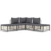 vidaXL 5 Piece Garden Lounge Set with Cushions Anthracite Poly Rattan