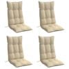 vidaXL Highback Chair Cushions 4 pcs Beige Oxford Fabric