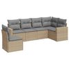 vidaXL 6 Piece Garden Sofa Set with Cushions Beige Poly Rattan