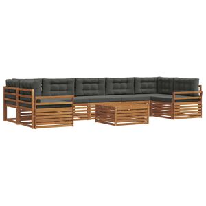 vidaXL Outdoor Sofa Set 8 pcs Natural and Anthracite