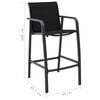 vidaXL 3 Piece Garden Bar Set Black