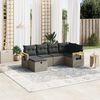 vidaXL 6 Piece Garden Sofa Set with Cushions Grey Poly Rattan