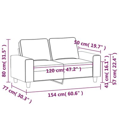 vidaXL 2-Seater Sofa Dark Grey 120 cm Microfibre Fabric