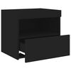 vidaXL Bedside Cabinet with LED Lights Black 50x40x45 cm