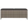vidaXL Garden Bench with Cushion Grey 110x30x40.5 cm Poly Rattan