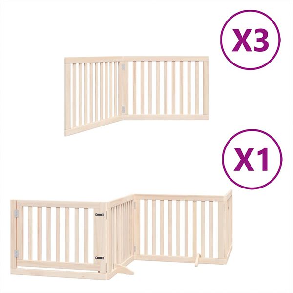 vidaXL Dog Gate with Door Foldable 10 Panels 800 cm Poplar Wood