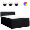 vidaXL Box Spring Bed with Mattress Black Queen Fabric
