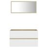 vidaXL 2 Piece Bathroom Furniture Set White and Sonoma Oak Engineered Wood