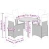 vidaXL 5 Piece Garden Bistro Set with Cushions Grey Poly Rattan