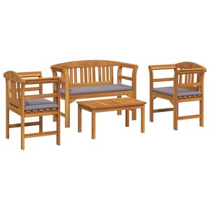 vidaXL Garden Rose Lounge Set 4 pcs Natural Solid Acacia Wood