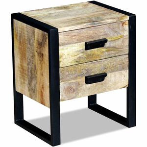 vidaXL Side Table | Brown | Solid Mango Wood and Iron | Standard | Side Table