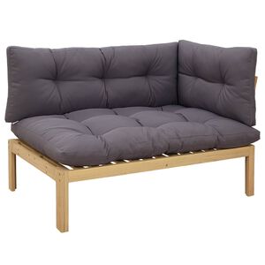 vidaXL Corner Sofa Unit Light Acacia and Dark Grey Acacia Wood