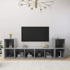 vidaXL TV Cabinets 4 pcs Concrete Grey 72x35x36.5 cm Engineered Wood