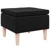 vidaXL Stool with Wooden Legs Black Fabric