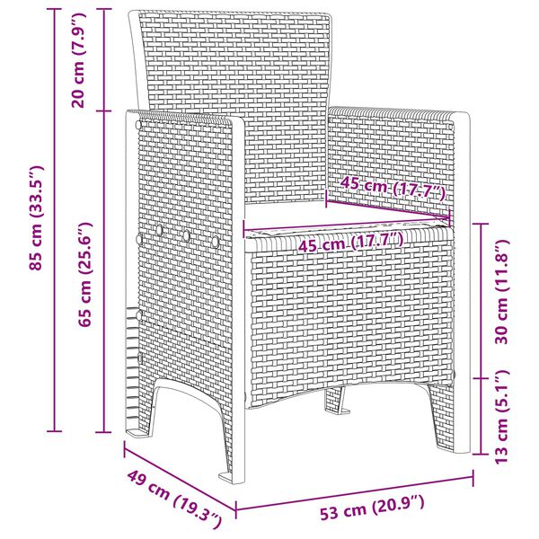 vidaXL Garden Dining Set 11 pcs Brown and Anthracite Rattan