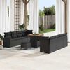 vidaXL Garden Sofa Set with Cushion with Storage Manual 11 pcs Black