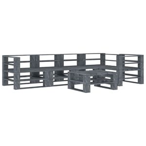 vidaXL 6 Piece Garden Pallet Lounge Set Wood Grey
