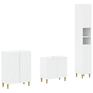 vidaXL 3 Piece Bathroom Cabinet Set DELFT White Engineered Wood