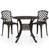vidaXL 3 Piece Bistro Set Cast Aluminium Bronze