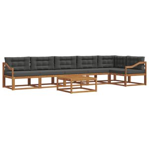 vidaXL Outdoor Sofa Set 7 pcs Natural and Anthracite