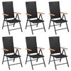 vidaXL 7 Piece Garden Dining Set Black and Brown Poly Rattan