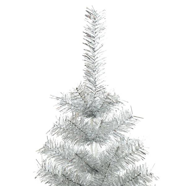 vidaXL Artificial Christmas Tree with Stand Silver 180 cm PET