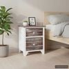 vidaXL Nightstand Brown and White 38x28x45 cm Paulownia Wood