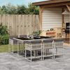 vidaXL 7 Piece Garden Dining Set with Cushions Light Grey Poly Rattan