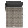 vidaXL Garden Sofa with Cushions 2-Seater Grey Poly Rattan