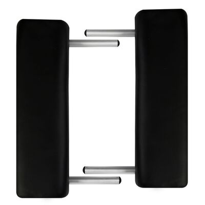 vidaXL Black Foldable Massage Table 2 Zones with Aluminium Frame