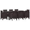 vidaXL Garden Dining Set 9 pcs Brown Polypropylene