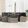 vidaXL Garden Sofa Set with Cushion Manual 7 pcs Grey Poly Rattan