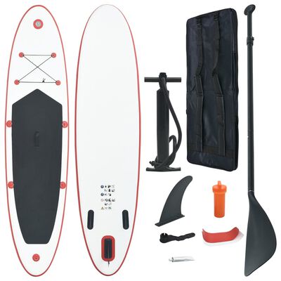vidaXL Inflatable Stand Up Paddleboard Set Red and White
