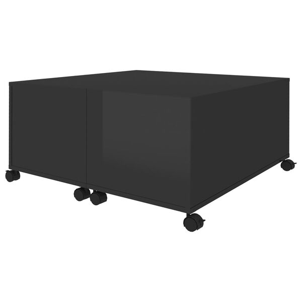 vidaXL Coffee Table High Gloss Black 75x75x38 cm Engineered Wood