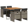 vidaXL 5 Piece Garden Dining Set with Cushions Grey Poly Rattan
