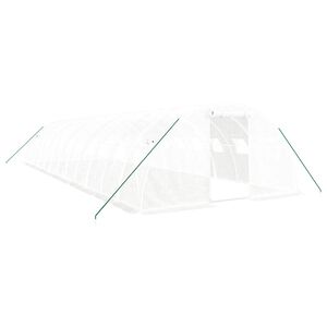 vidaXL Greenhouse with Steel Frame White 48 m&sup2; 12x4x2 m