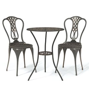 vidaXL Bistro Set | Bronze | Cast Aluminium | Compact | Durable | Bistro Set