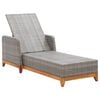 vidaXL Sun Lounger Poly Rattan and Solid Acacia Wood Grey