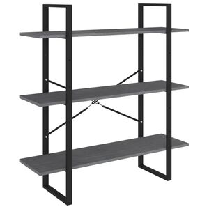 vidaXL Book Cabinet | Grey | Solid pine wood, metal | Medium | Book Cabinet