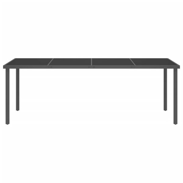 vidaXL Outdoor Dining Table Anthracite 220x90x75 cm Steel and Glass