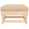 vidaXL Garden Footstool with Cushion Solid Wood Pine