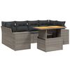 vidaXL 7 Piece Garden Sofa Set with Cushions Grey Poly Rattan