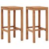 vidaXL Bar Stool | Set of 2 | Brown | Solid teak wood | Standard | Durable