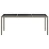 vidaXL Garden Table Grey 190x90x75 cm Tempered Glass and Poly Rattan