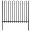 vidaXL Garden Fence "Boxtel" with Hoop Top Steel 170x150 cm Black