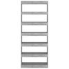 vidaXL Book Cabinet/Room Divider Concrete Grey 80x30x198 cm Engineered Wood