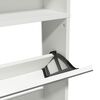 vidaXL Shoe Cabinet 4-Layer Mirror White 63x17x134 cm