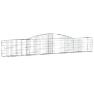 vidaXL Arched Gabion Basket 400x30x60/80 cm Galvanised Iron