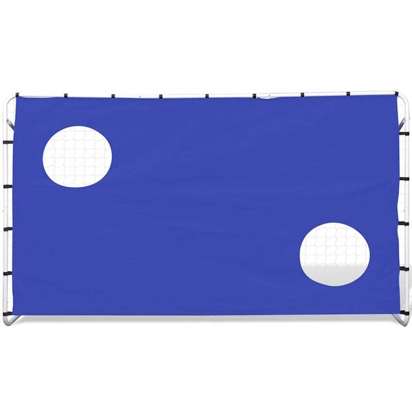 vidaXL Soccer Goal with Aiming Wall Steel 240 x 92 x 150 cm High-quality