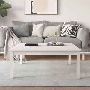 vidaXL Coffee Table White 100x100x40 cm Solid Wood Pine